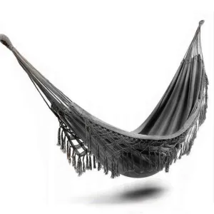 Boho Cotton Macrame Hammock - Dark Grey