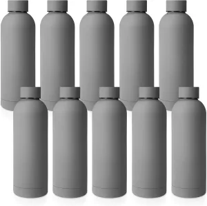 Bokon 10 Pcs Stainless Steel Water Bottle Bulk Double Layer Vacuum 17 oz Small Mouth Sport Insulated Metal Graduation Teacher CNA Gift Reusable Flask Leakproof Lid for Cyclist Runner