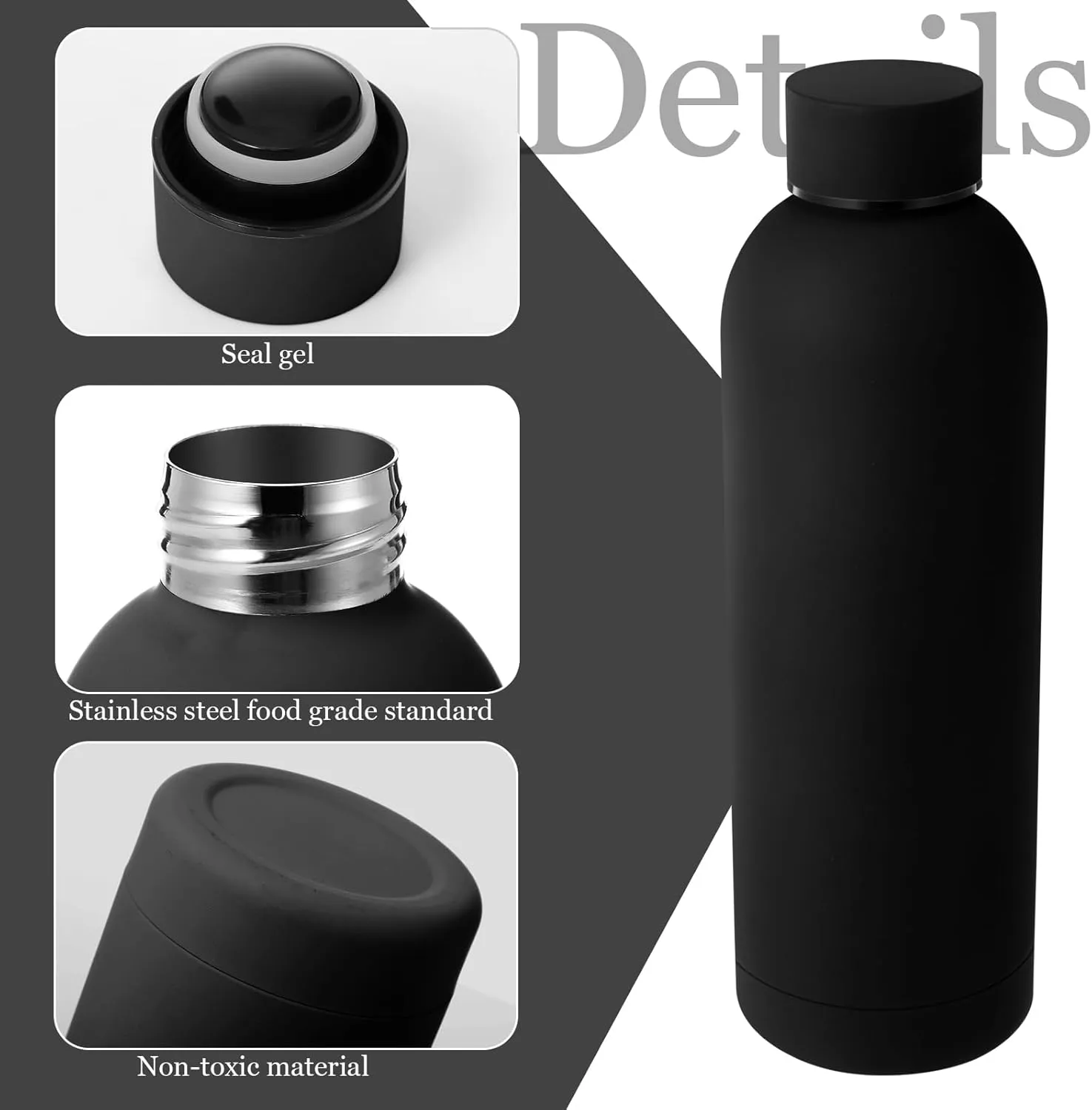 Bokon 10 Pcs Stainless Steel Water Bottle Bulk Double Layer Vacuum 17 oz Small Mouth Sport Insulated Metal Graduation Teacher CNA Gift Reusable Flask Leakproof Lid for Cyclist Runner