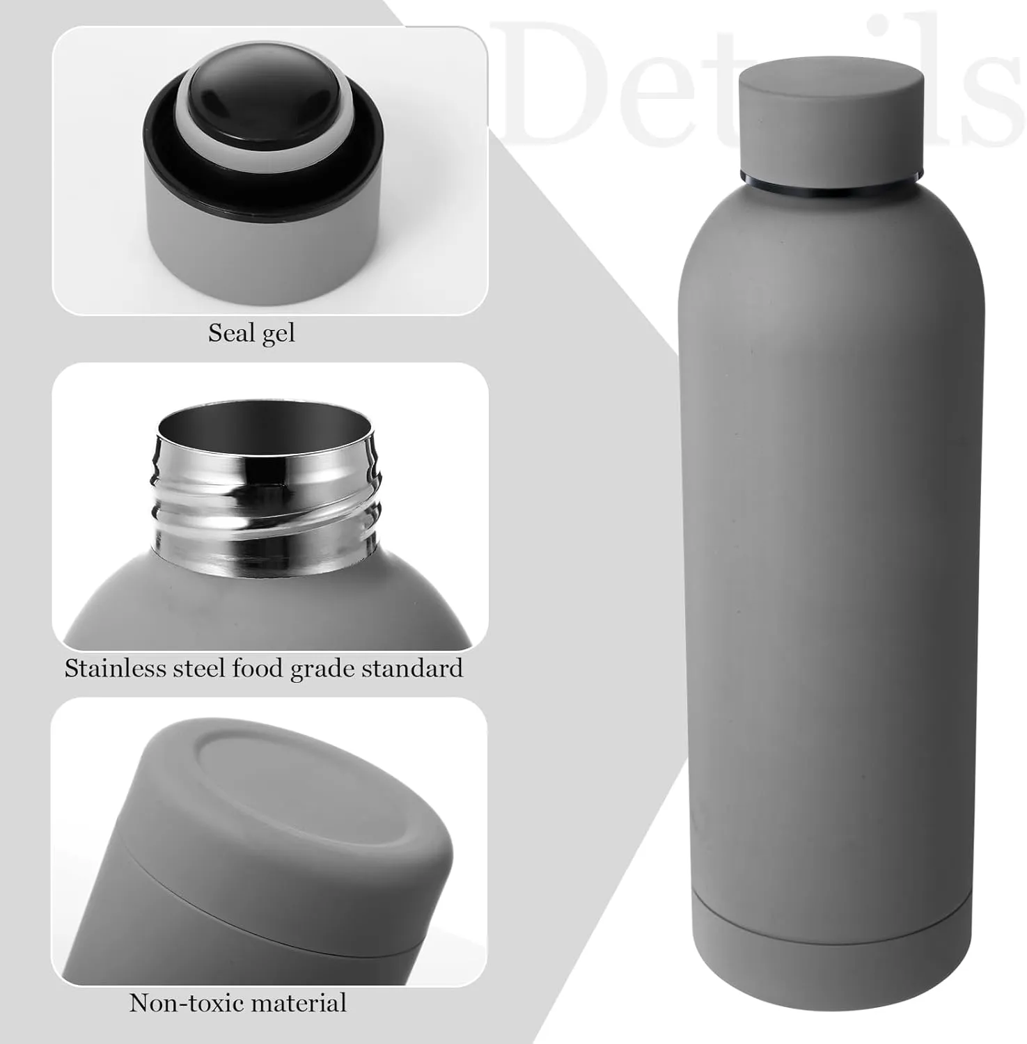 Bokon 10 Pcs Stainless Steel Water Bottle Bulk Double Layer Vacuum 17 oz Small Mouth Sport Insulated Metal Graduation Teacher CNA Gift Reusable Flask Leakproof Lid for Cyclist Runner