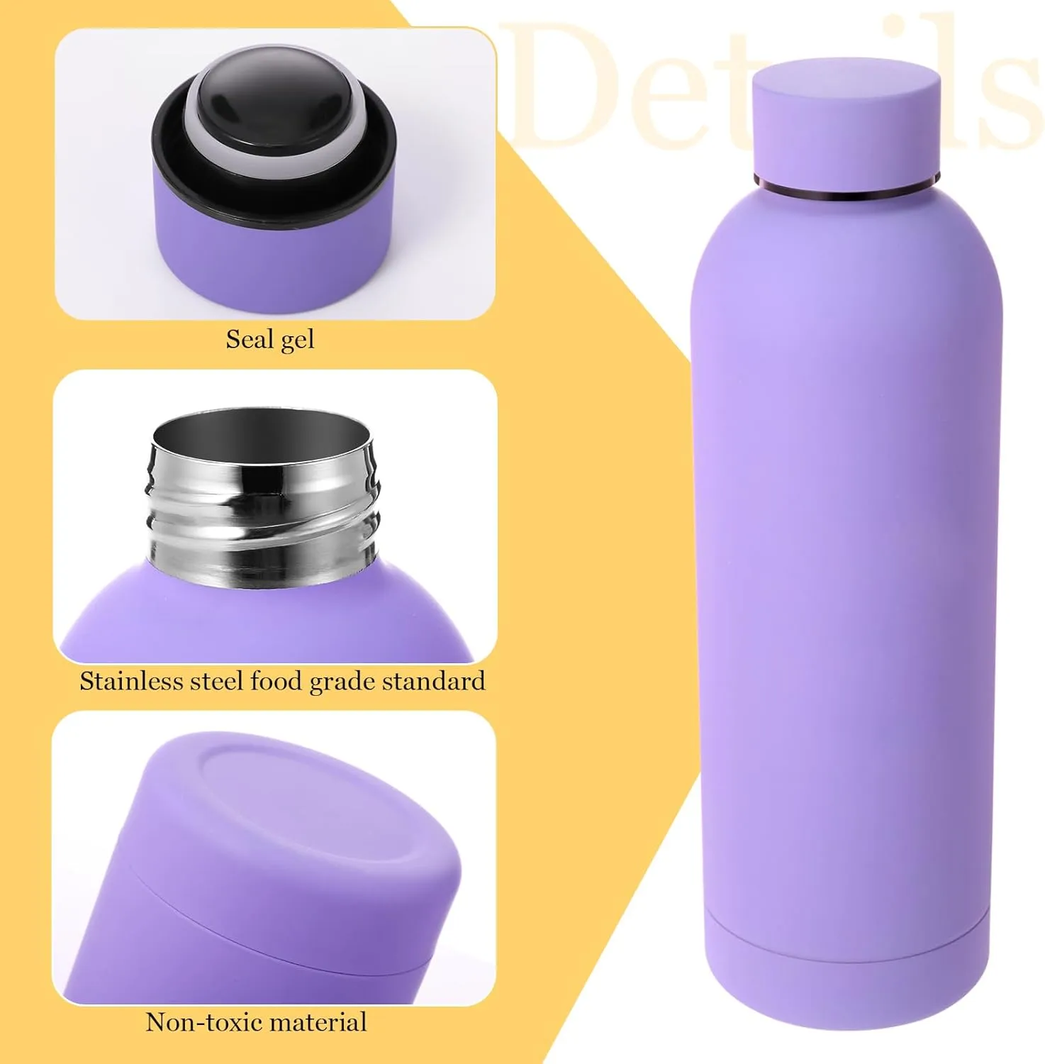Bokon 10 Pcs Stainless Steel Water Bottle Bulk Double Layer Vacuum 17 oz Small Mouth Sport Insulated Metal Graduation Teacher CNA Gift Reusable Flask Leakproof Lid for Cyclist Runner