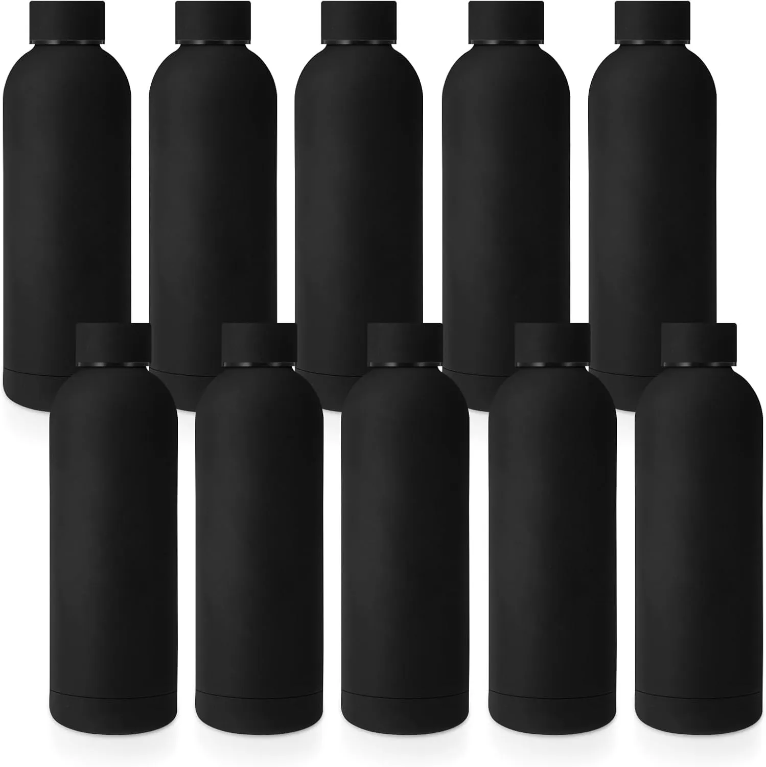 Bokon 10 Pcs Stainless Steel Water Bottle Bulk Double Layer Vacuum 17 oz Small Mouth Sport Insulated Metal Graduation Teacher CNA Gift Reusable Flask Leakproof Lid for Cyclist Runner