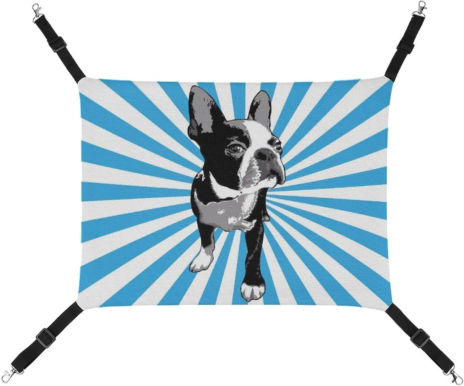 Boston Terrier Cat Hanging Hammock Soft Breathable Pet Cage Dog Hammock with Adjustable Straps and Metal Hooks