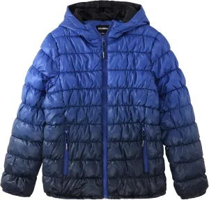 Boys Lightweight Puffer Jacket: Kids Waterproof Packable Outerwear Coat