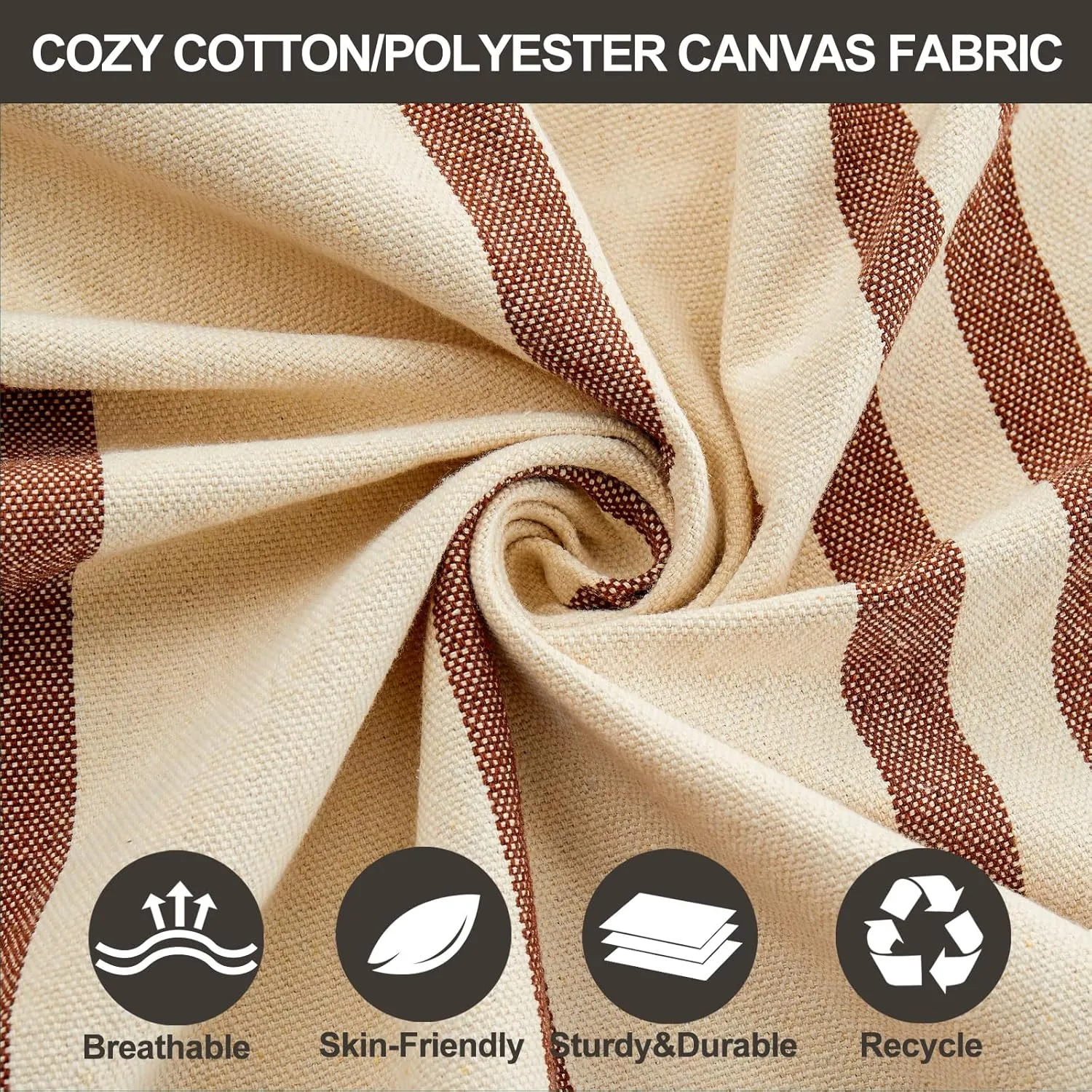 Brazilian Double Hammock with Tree Straps,Extra Large 94x63IN,2 Persons Hammock for Backyard Patio Outdoor and Indoor,450lbs Weight Capacity,Soft Woven Cotton Fabric - Beige Brown Stripe