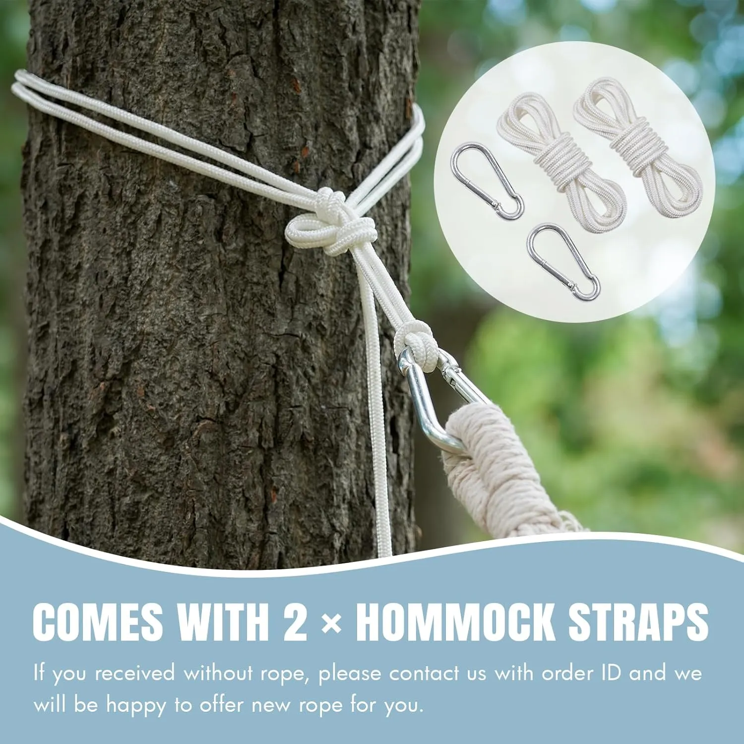 Brazilian Hammock with Tree Straps - Cotton Hammocks Portable Hammock with Carry Bag for Backyard, Porch, Outdoor and Indoor Use