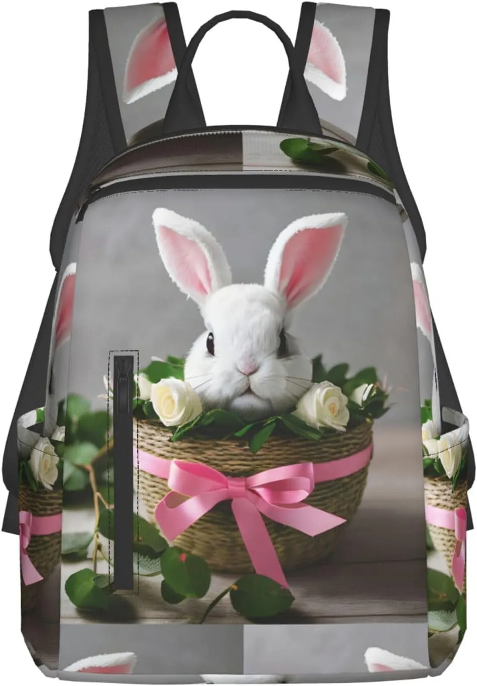 Bunny Rosette print Lightweight Laptop Backpack Travel Daypack Bookbag for Women Men for Travel Work