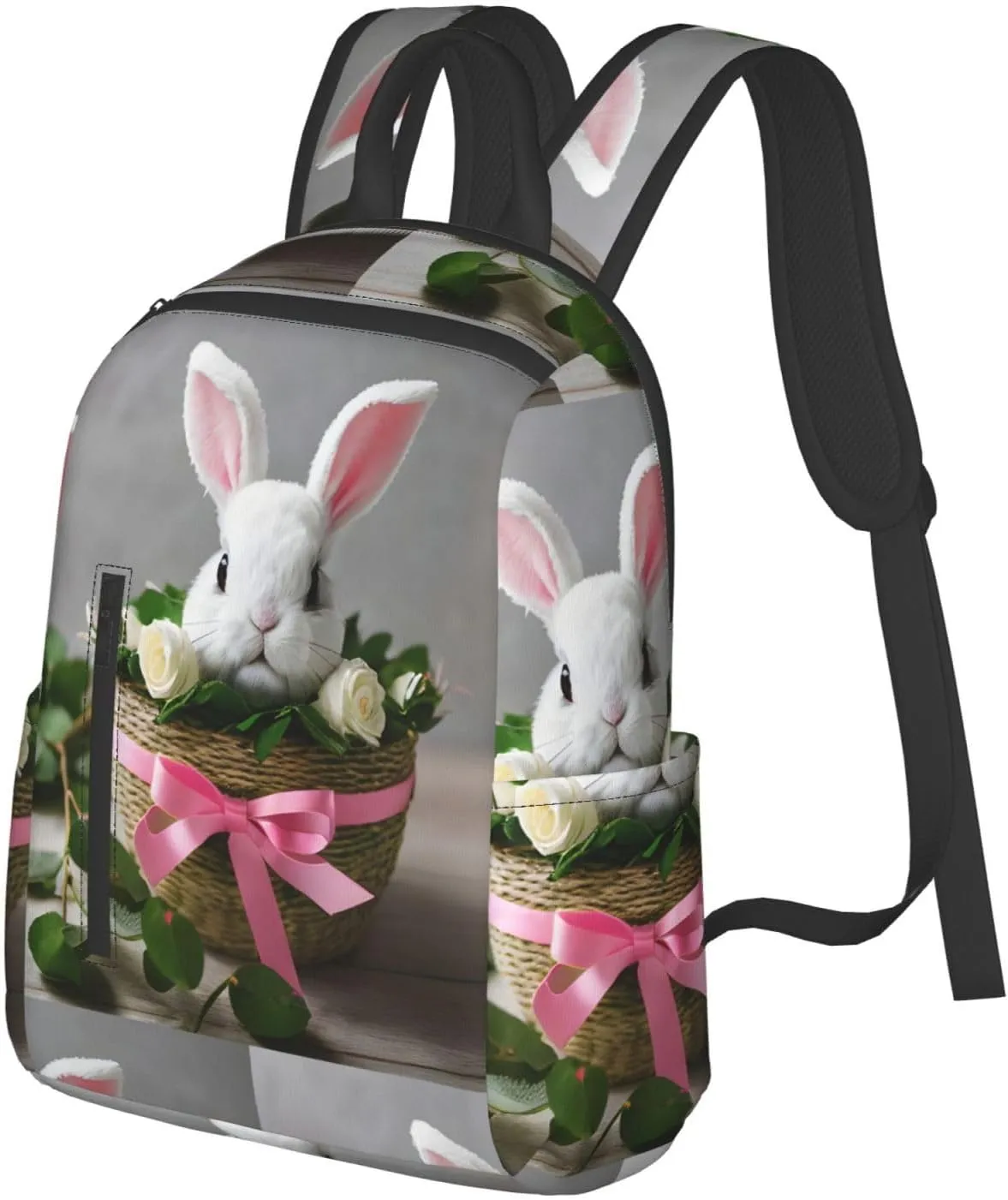 Bunny Rosette print Lightweight Laptop Backpack Travel Daypack Bookbag for Women Men for Travel Work