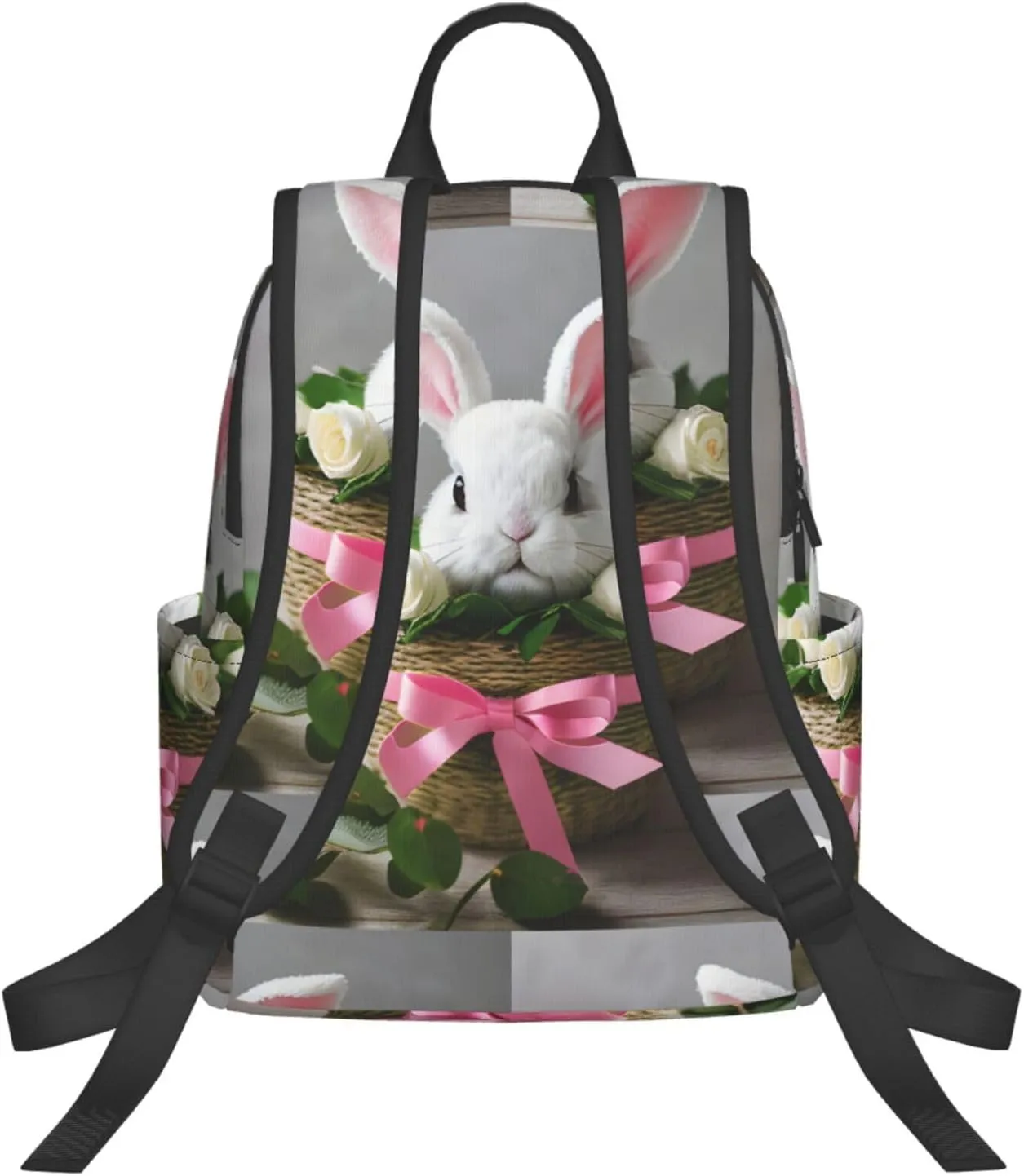 Bunny Rosette print Lightweight Laptop Backpack Travel Daypack Bookbag for Women Men for Travel Work