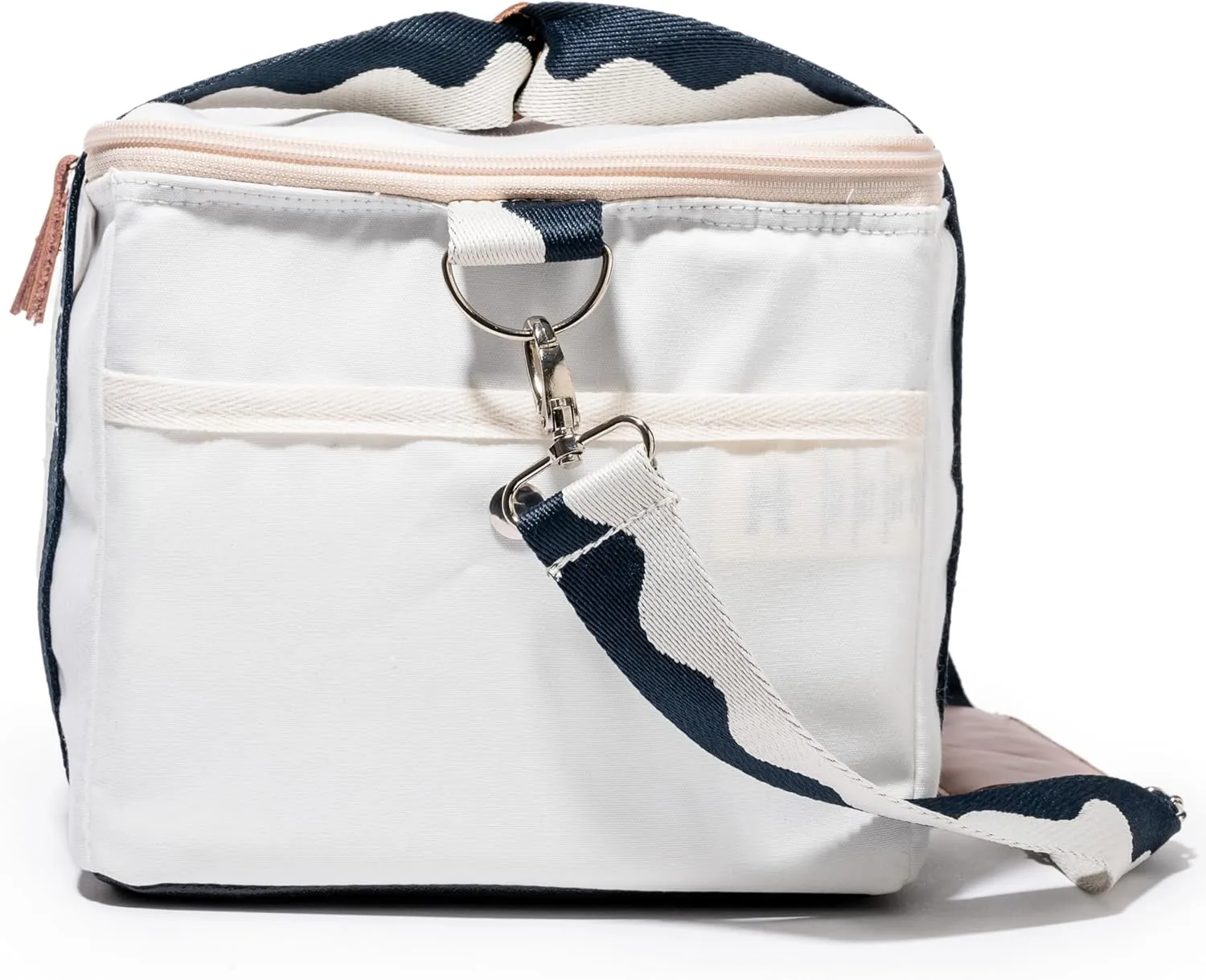 Business & Pleasure Co. Premium Cooler Bag - 14L Vintage Lunch Bag for Beach Days & Picnics - Insulated Leakproof Lining - Rivie White