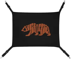 California Text Bear Hanging Cat Bed Soft Breathable Pet Hammock for Cage Pet Sleeper for Kitten Ferret Puppy Rabbit