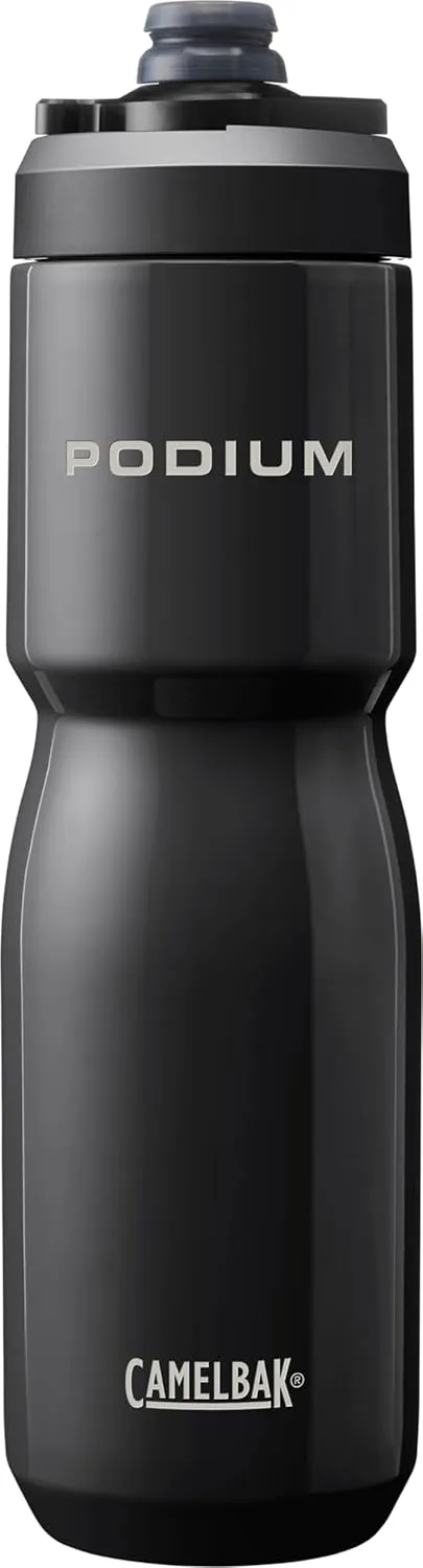 CamelBak Podium Steel Insulated Stainless Steel Bike Water Bottle – for Cycling, Fitness & Sports- Fits Most Bike Cages, 22oz - Black