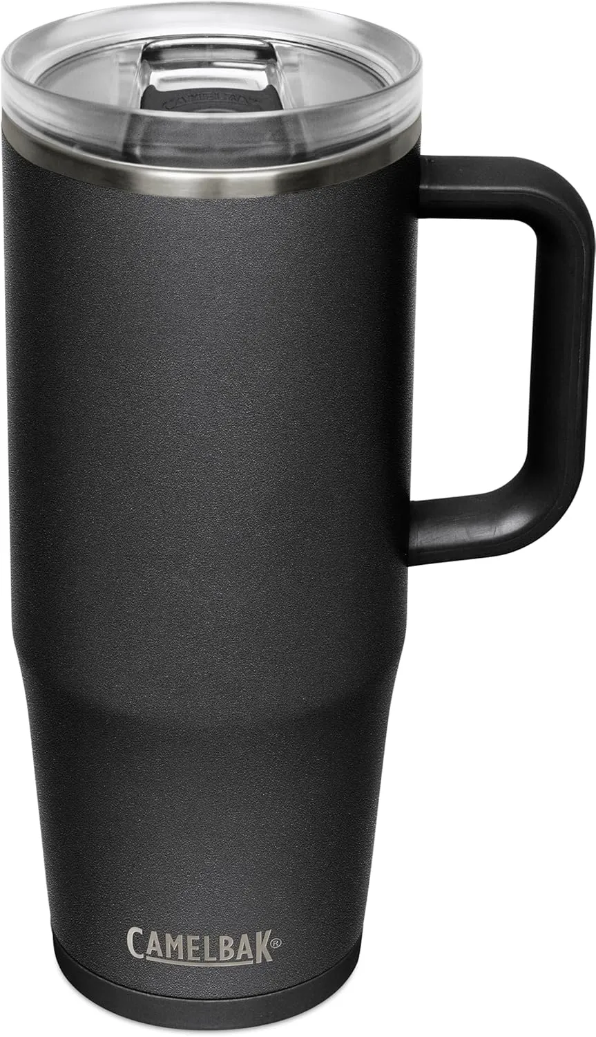 CamelBak Thrive Leak-Proof 32 oz Mug, Insulated Stainless Steel - For travel, coffee, tea, hot beverages - Spill Proof Cup-holder Compatible, Black