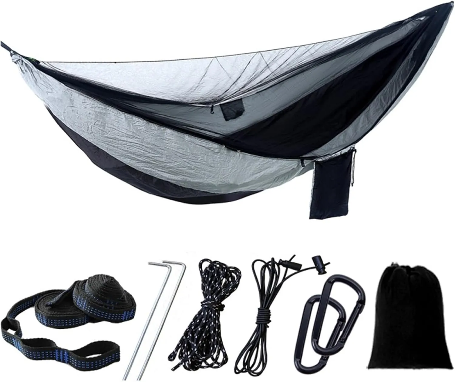 Camp Camping Hammock with Mosquito Net Portable Parachute 6 Strap Double Travel Hammock,Outdoor Backpacking Hammock Swing Chair Strong