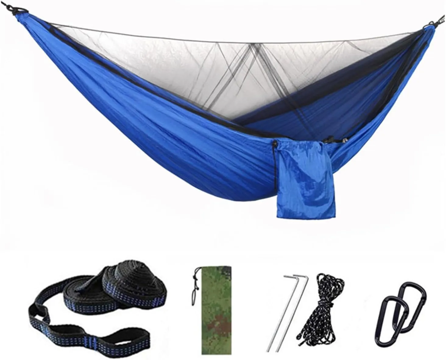 Camp Camping Hammock with Mosquito Net Portable Parachute 6 Strap Double Travel Hammock,Outdoor Backpacking Hammock Swing Chair Strong