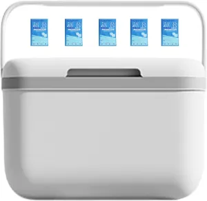 Camping Cooler, 5L Large Capacity Insulated Box Ice Retention Hard Cooler Lunch Box Portable Refrigerator for Outdoor Camping BBQ Picnic Ice Cubes Fresh-Keeping.