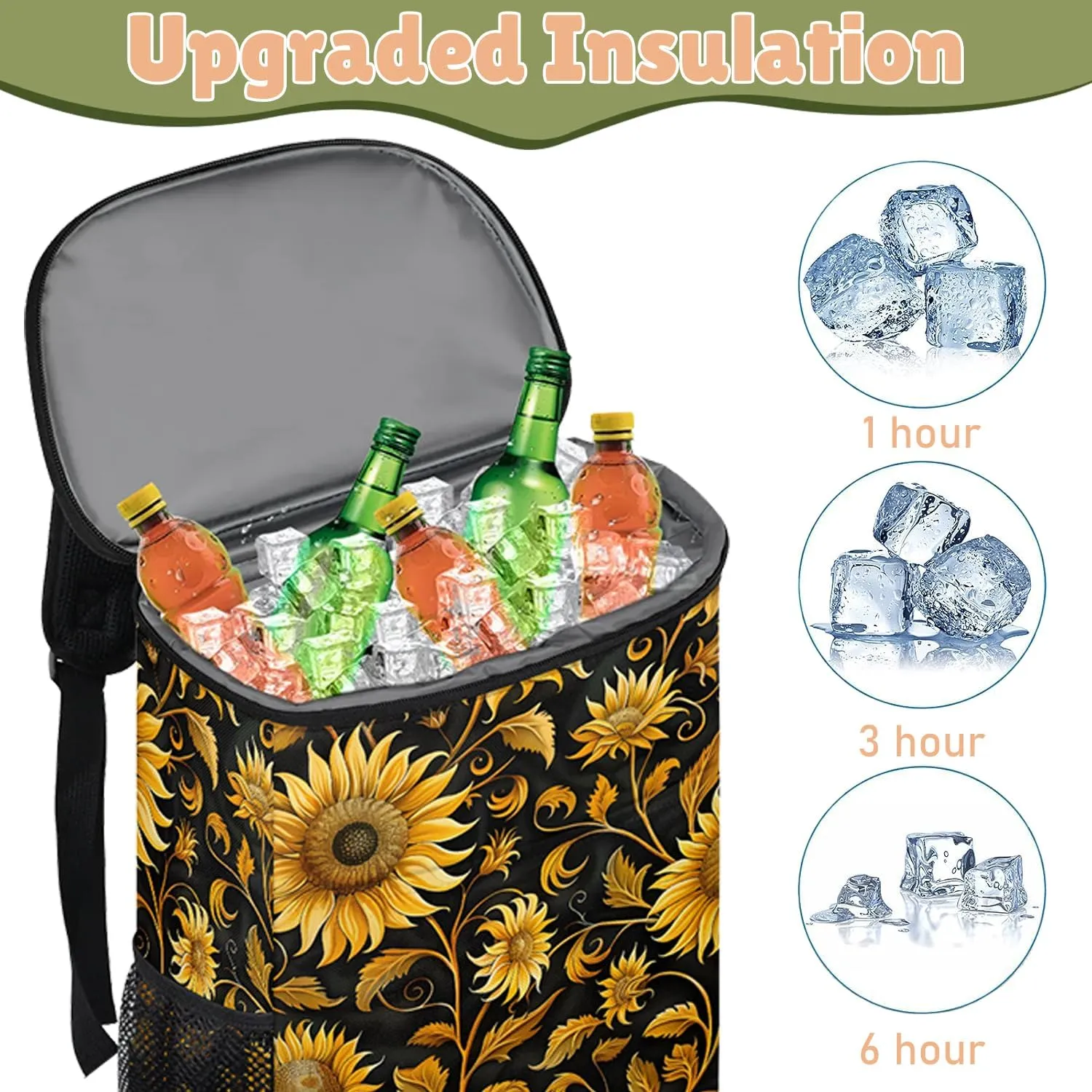 Camping Cooler Backpack 30 Cans, Insulated Waterproof Backpack Cooler Bag Leak Proof Portable Backpack Coolers to Work Lunch Travel Beach Trip Hiking Picnic Fishing Thermal Bag Drink Beer