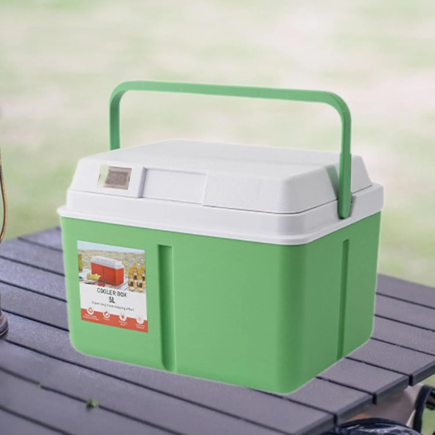 Camping Cooler Box Cold and Hot Insulated Case for Beach, Sports with Lock Lid Versatile Lightweight with Carry Handle