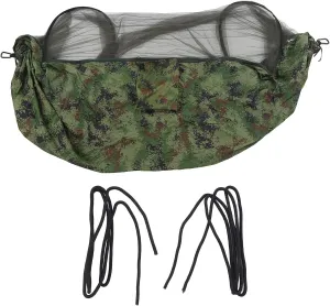 Camping Hammock 440lb Capacity for 2 Persons, Portable Travel Hammock with Bed Net, Lightweight and Breathable Nylon Fabric, for Hiking Backpacking Adventure