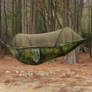 Camping Hammock Automatic Quick-Opening Outdoor Room Mosquito Net - 2 Person Parachute Hammock Swing Sleeping Portable