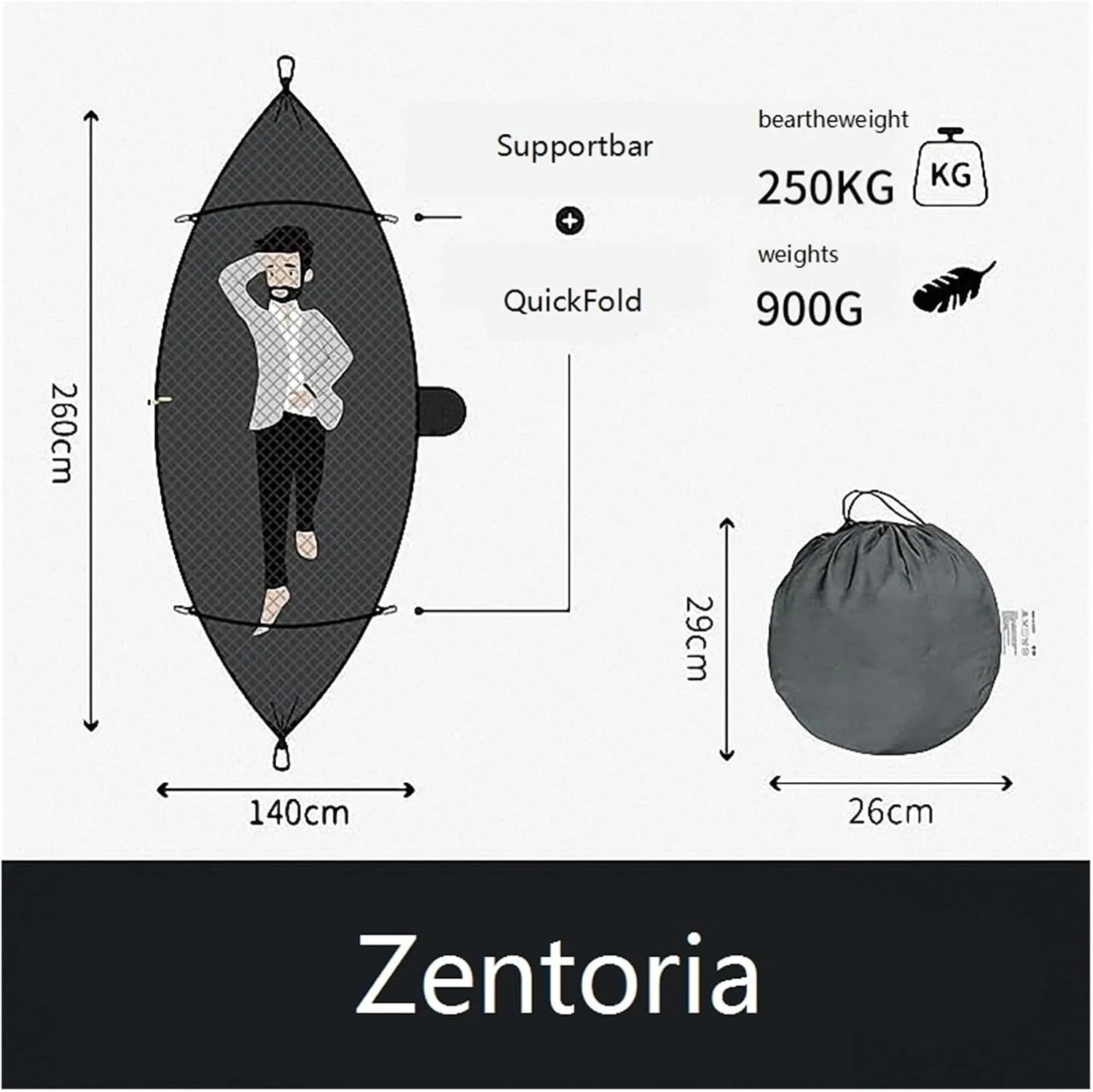 Camping Hammock, Fully Automatic Quick Opening Hammock with Mosquito Net, Portable Hammock with Mosquito Net, Lightweight Nylon Parachute Hammock, Essential Camping Gear for Travel, Backpacki