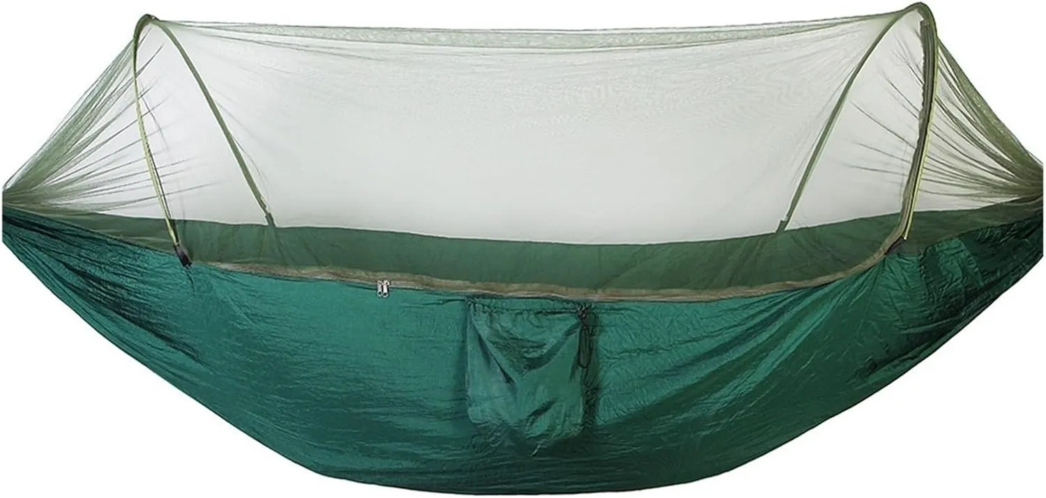 Camping Hammock Fully Automatic Quick Opening Hammock with Mosquito Net Single and Double Person Nylon Cloth Outdoor Camping Mosquito Prevention