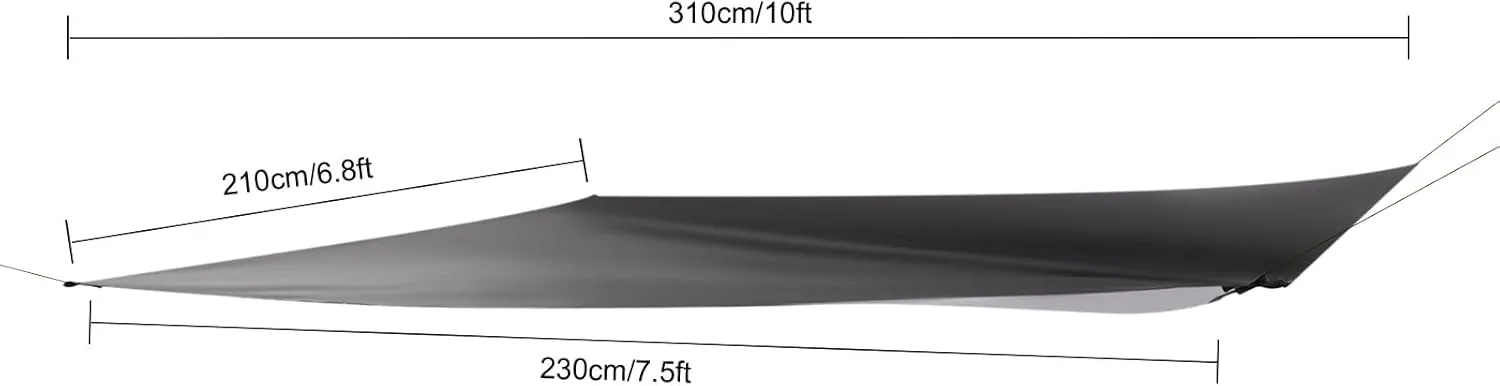 Camping Hammock, Hammocks with Mosquito Net Tent and Rain Fly Tarp, Double&Single Sizes w/Tree Straps and Attached Carry Bag, 400 lb Capacity, Indoor Outdoor Backpacking Travel (Black Grey)