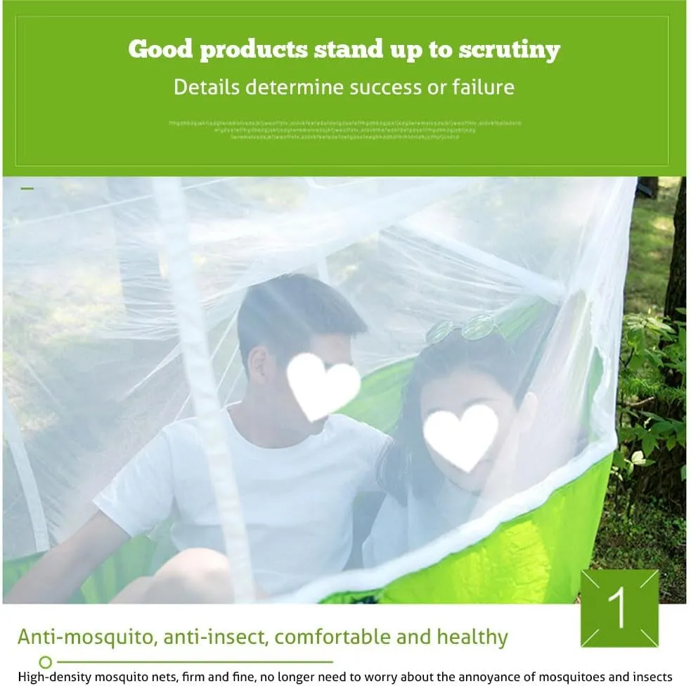 Camping Hammock, Portable Hammocks with Mosquito Net,Best for Outdoor Hiking Travel (2)