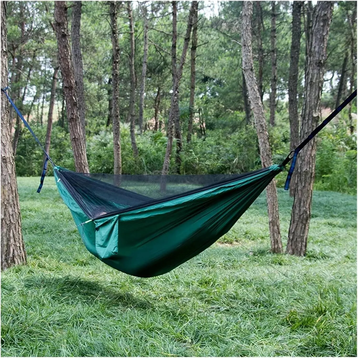 Camping Hammock Portable Quick Set Up Mosquito Net Camping Hammock Outdoor Hanging Bed Sleeping Swing