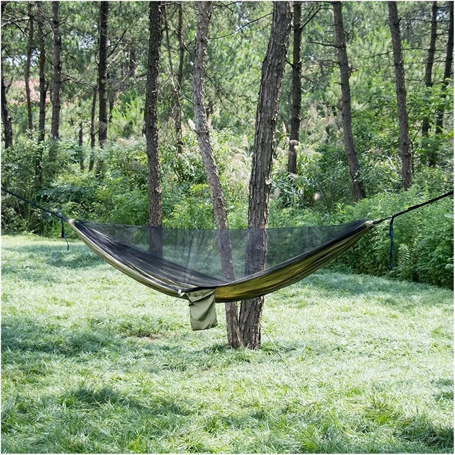 Camping Hammock Portable Quick Set Up Mosquito Net Camping Hammock Outdoor Hanging Bed Sleeping Swing