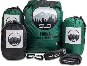 Camping Hammock with Bug Net and Rain Fly – Durable Ripstop Nylon Construction with 12’ Tree Straps, 5kn Carabiners, Tent Stakes and Waterproof Carry Bag