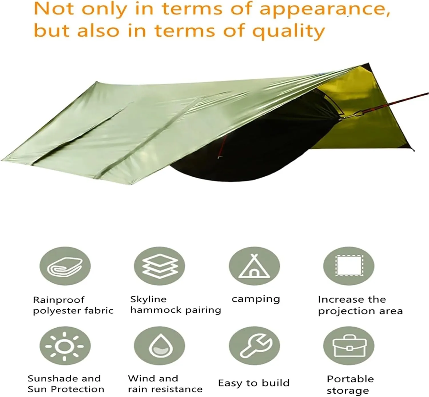 Camping Hammock with Mosquito Net Portable Outdoor Travel Sleeping Hanging Hammocks Swing Waterproof Canopy Tent Awnings(Yellow)