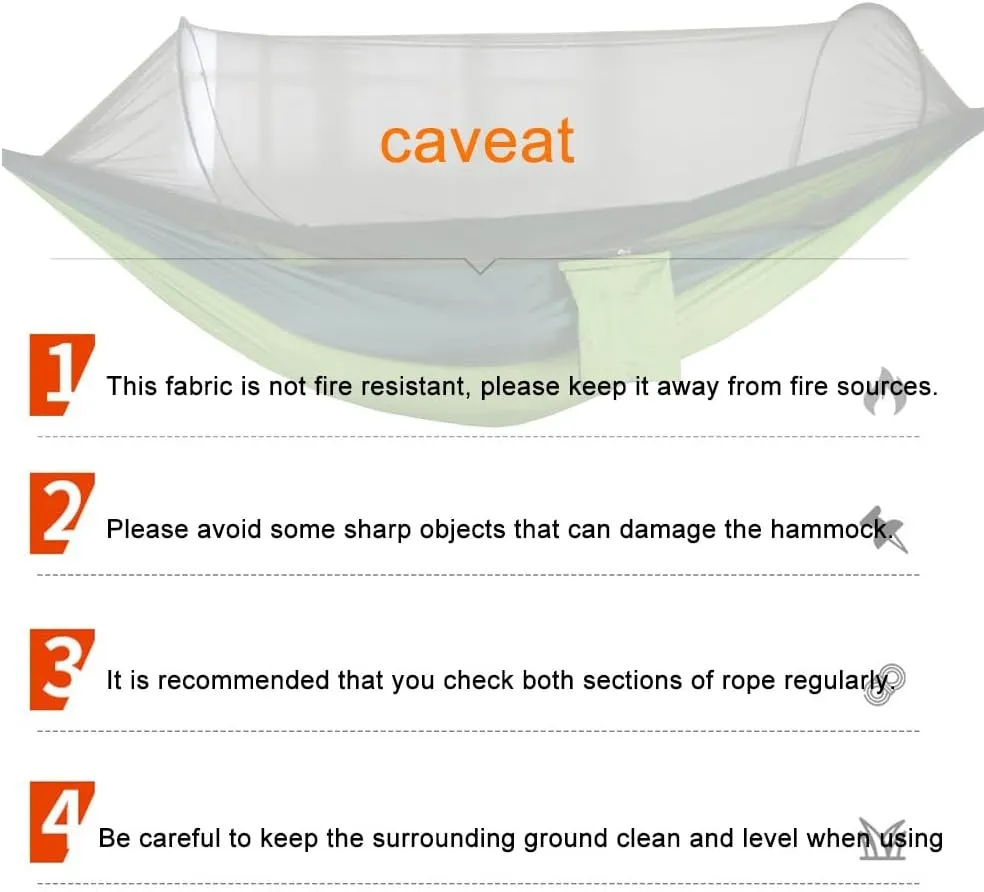 Camping Hammock,travel Hammock,Automatic Quick-open with Mosquito Net, Nylon Fabric, Suitable for Camping, Camping and Beach Scenarios.(Dark green)