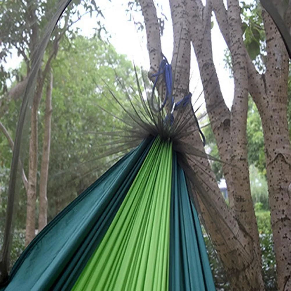 Camping Hammock,travel Hammock,Automatic Quick-open with Mosquito Net, Nylon Fabric, Suitable for Camping, Camping and Beach Scenarios.(Dark green)