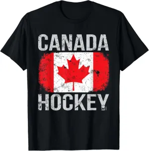 Canada Hockey, Canadian Flag T-Shirt T-Shirt