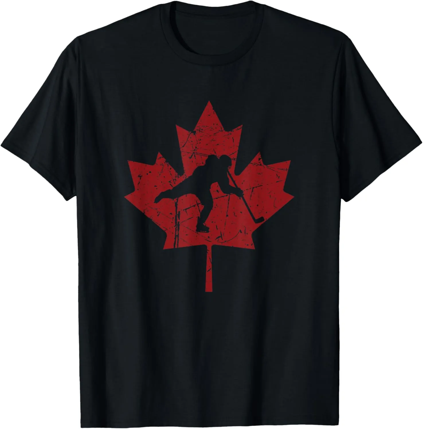 Canadian Hockey Player Vintage Canada Maple Leaf Ice Skating T-Shirt