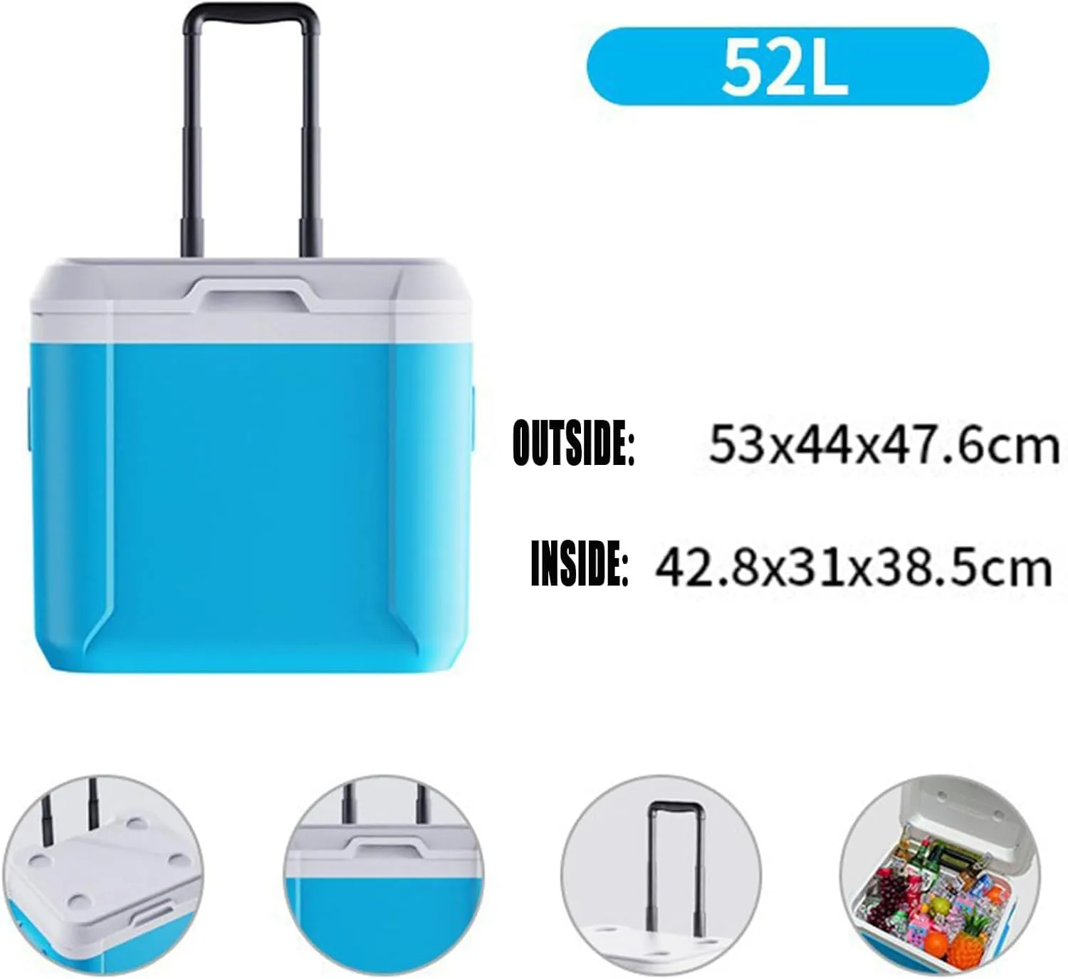Car Camping Coolers for Mitsubishi Outlander/Lancer Evolution 10 X, Leak Proof Cooler, Portable Lightweight Ice Chest Box, Compartments Waterproof Insulated Bag