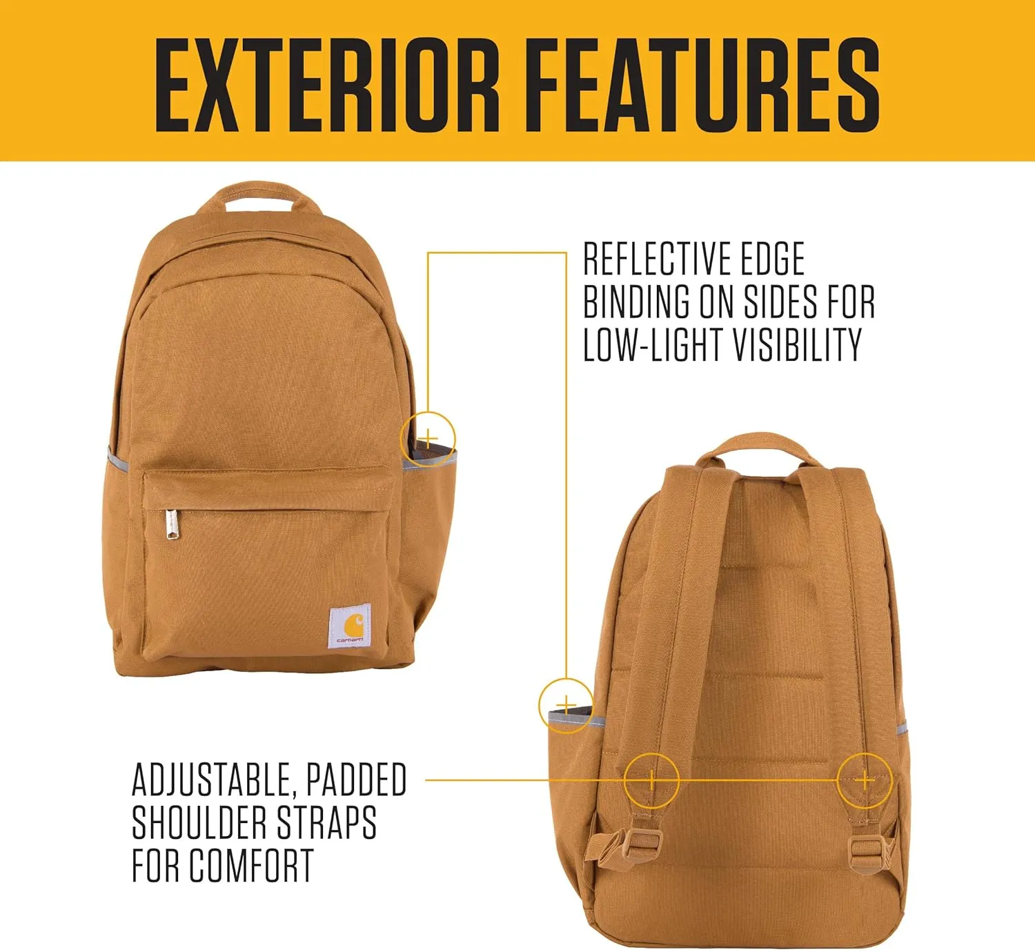 Carhartt 21L Classic Laptop Backpack, Water-Resistant Pack W/ 15" Laptop Sleeve and Organizational Compartments, PFAS Free, Gravel