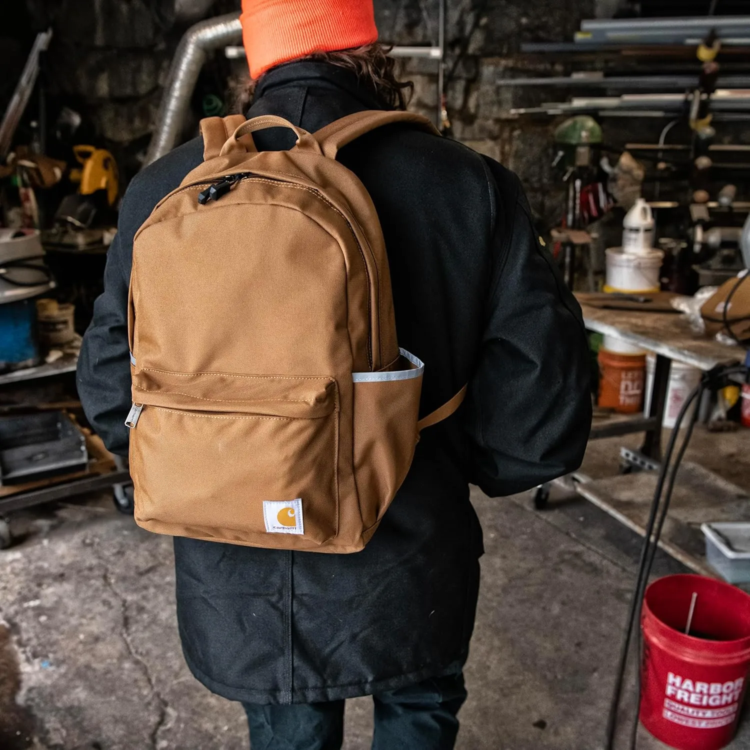 Carhartt 21L Classic Laptop Backpack, Water-Resistant Pack W/ 15" Laptop Sleeve and Organizational Compartments, PFAS Free, Gravel