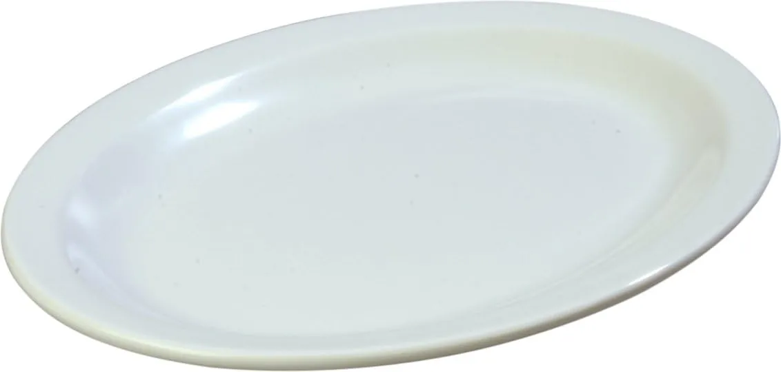 Carlisle FoodService Products Kingline Plastic Oval Platter Oval Tray for Home and Restaurant, Melamine, 12 x 9 Inches, White, (Pack of 12)