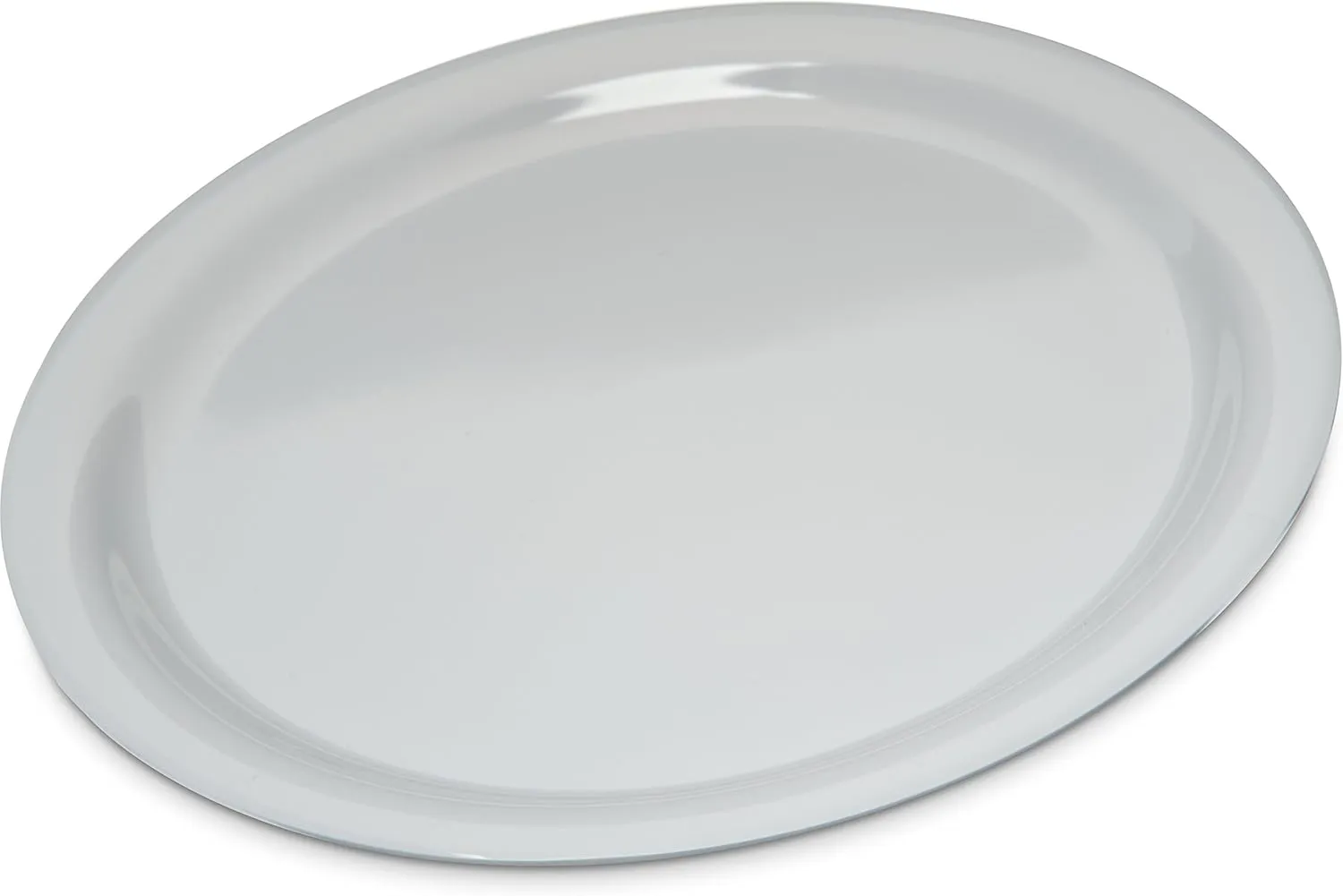Carlisle FoodService Products Kingline Reusable Plastic Plate Dinner Plate for Home and Restaurant, Melamine, 9 Inches, White, (Pack of 48)