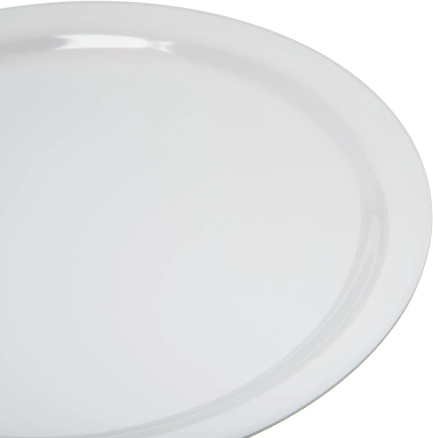 Carlisle FoodService Products Kingline Reusable Plastic Plate Dinner Plate for Home and Restaurant, Melamine, 9 Inches, White, (Pack of 48)
