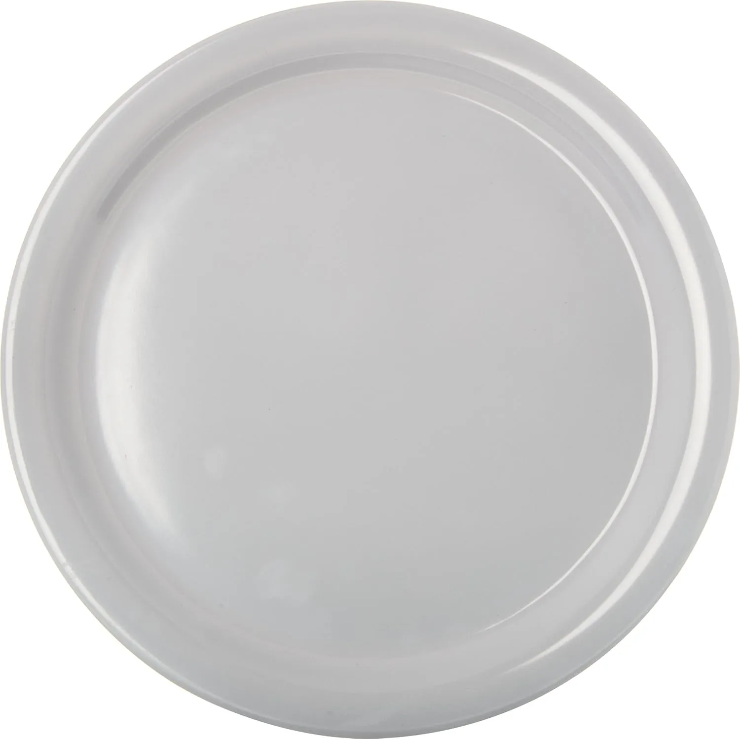 Carlisle FoodService Products Kingline Reusable Plastic Plate Dinner Plate for Home and Restaurant, Melamine, 9 Inches, White, (Pack of 48)