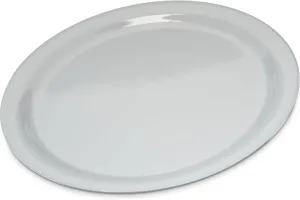 Carlisle FoodService Products Kingline Reusable Plastic Plate Dinner Plate for Home and Restaurant, Melamine, 9 Inches, White, (Pack of 48)
