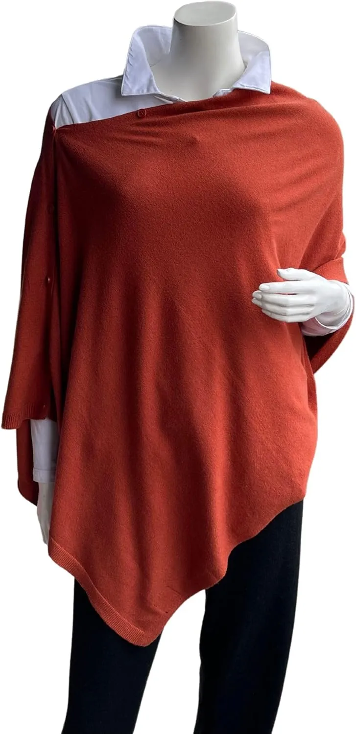 Cashmere Like Acrylic Knitted Dress Topper, Poncho Sweater,Shawl Wraps for Women Ultra Soft. Versatile Cape, Scarf