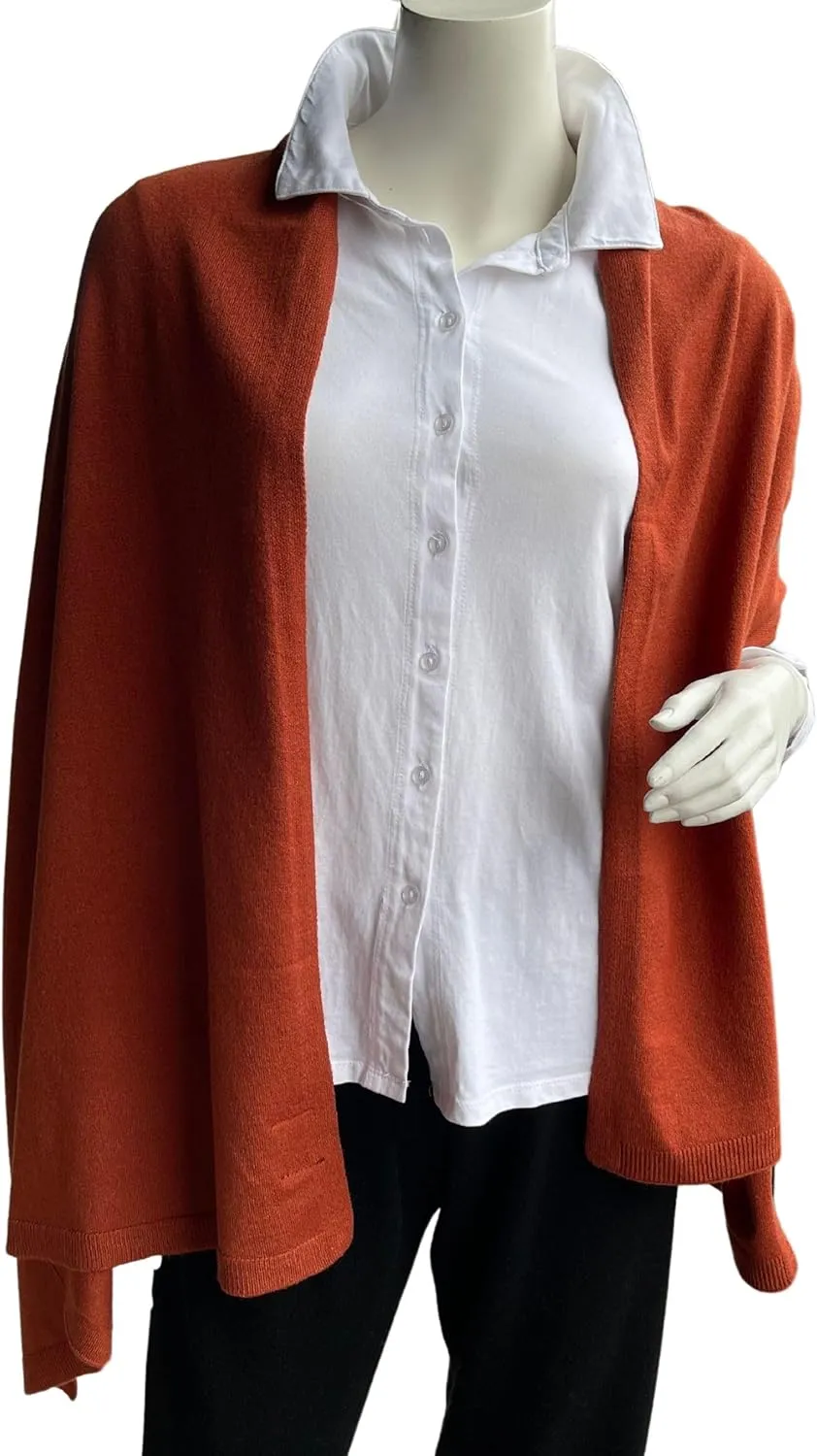 Cashmere Like Acrylic Knitted Dress Topper, Poncho Sweater,Shawl Wraps for Women Ultra Soft. Versatile Cape, Scarf