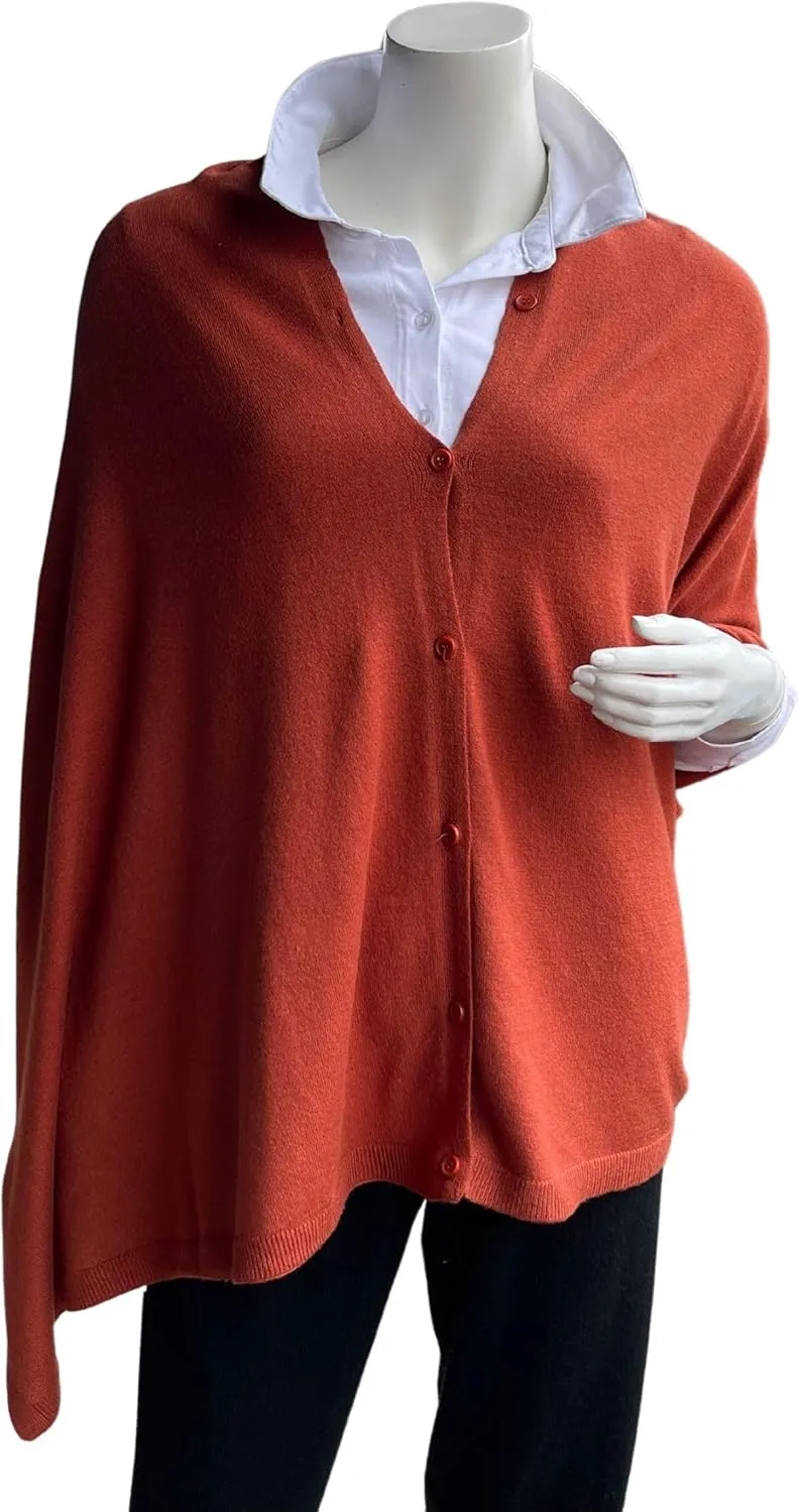 Cashmere Like Acrylic Knitted Dress Topper, Poncho Sweater,Shawl Wraps for Women Ultra Soft. Versatile Cape, Scarf