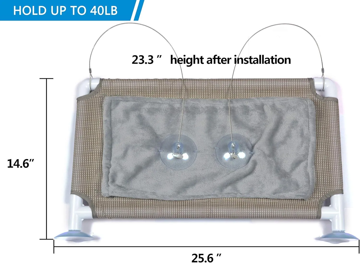 Cat Bed Window, Cat Window Hammock Window Perch, Safety Cat Shelves Space Saving Window Mounted Cat Seat for Large Cats (Beige Premium Set)