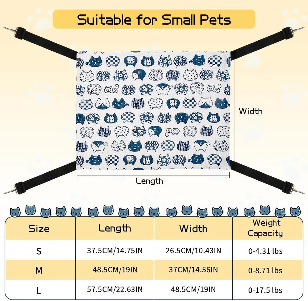 Cat Hammock & Bed - Large & Kitten Sizes - Cat Cages & Accessories - Indoor & Outdoor