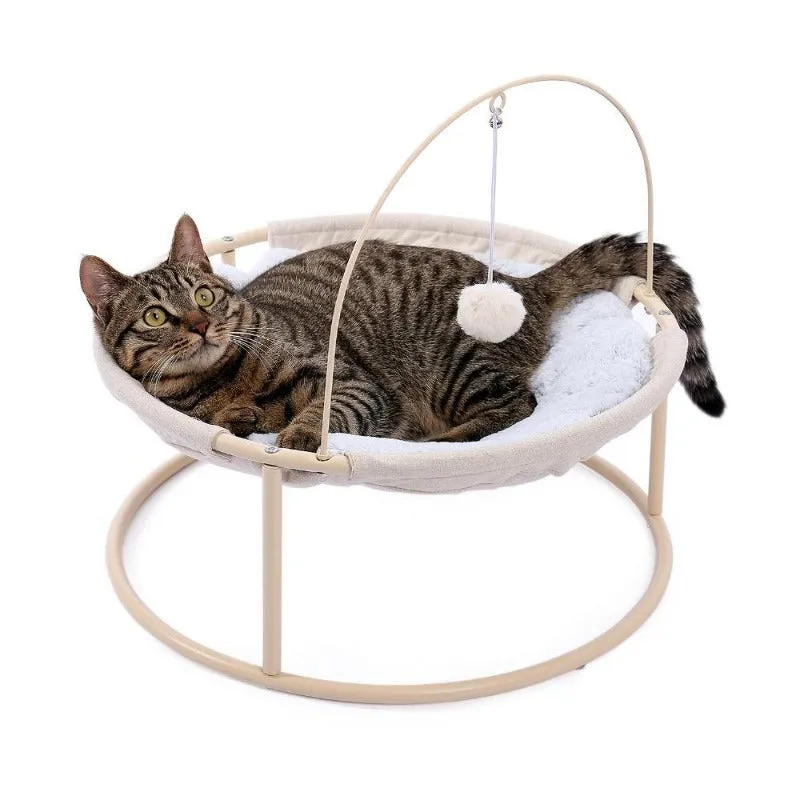 Cat Hammock Chair Soft Bed Plush Nest Detachable Mat With Dangling Ball